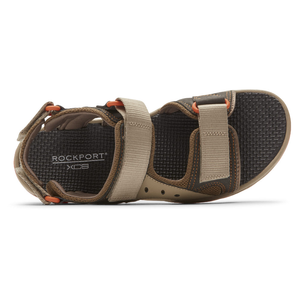 Rockport Sandals For Mens Beige - Trail Technique Adjustable Velcro - SI9374862